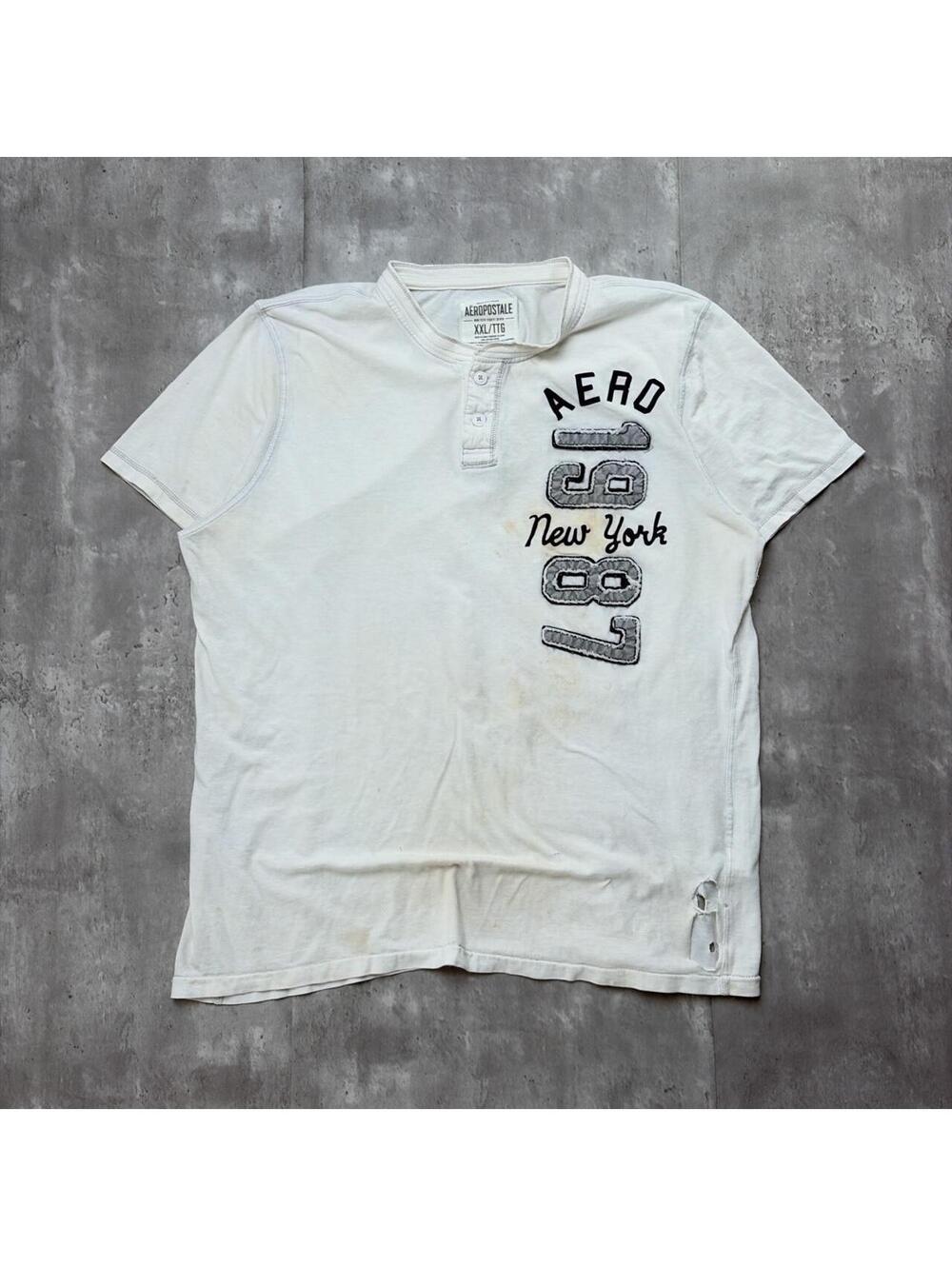 Y2K Aeropostale Surf Grunge Distressed Skater Henley Shirt